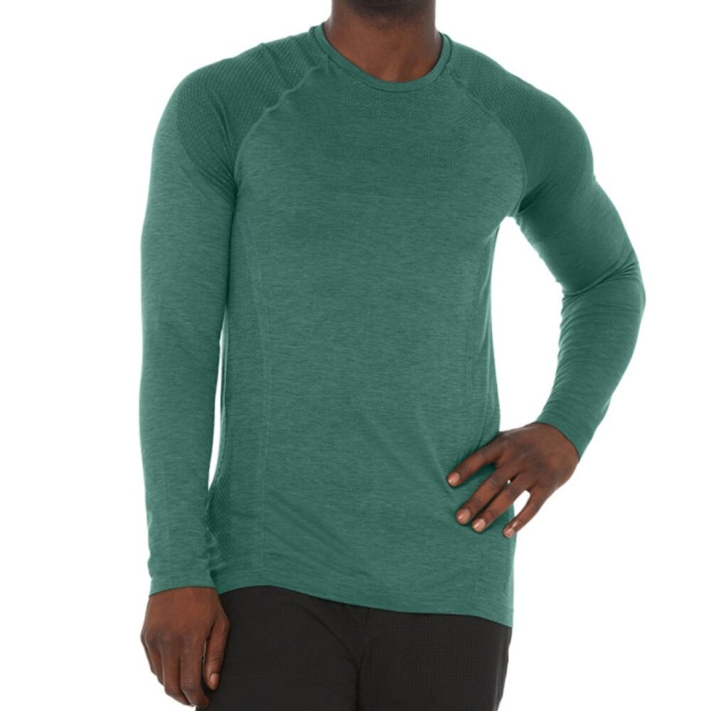 Alo Amplify Seamless Long Sleeve Ivy Active Sports Stretchy Running Exercise Tee